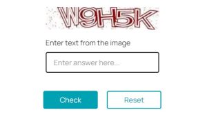 A website displays a non-conforming CAPTCHA challenge.