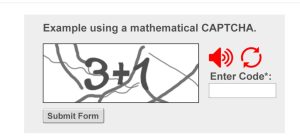 A website displays CAPTCHA challenge.